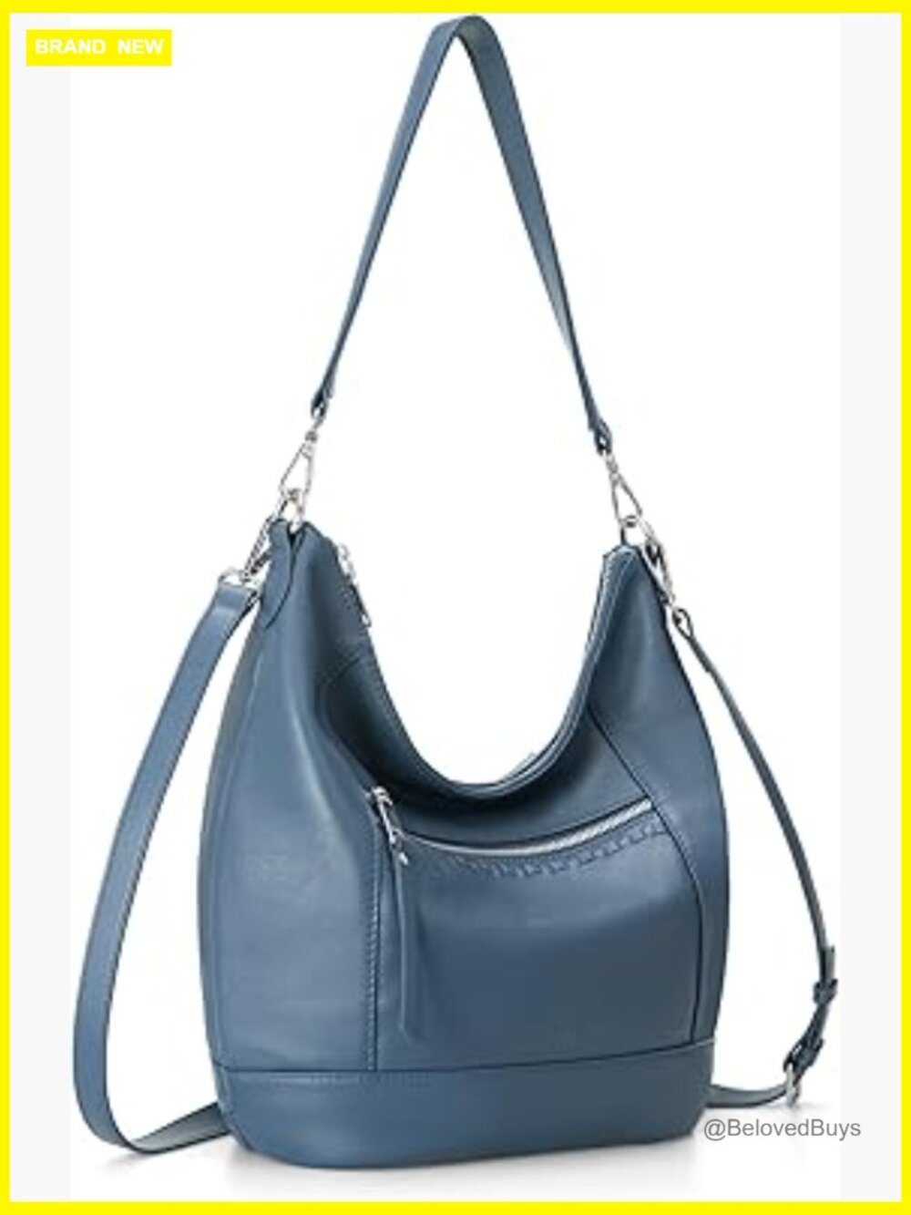 Genuine Leather Crossbody Hobo Purse Soft Lightweight Handbags with 2 Removable